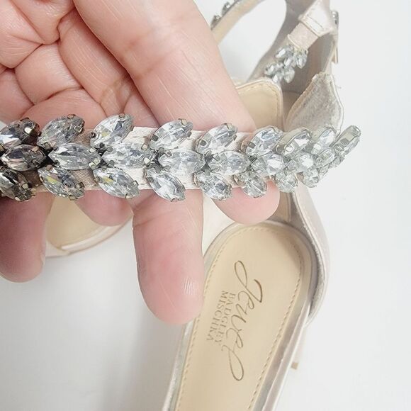 Badgley Mischka Jewell Bejeweled Bronwen Dress Wedding Prom Formal Shoes 7.5 - Picture 6 of 11